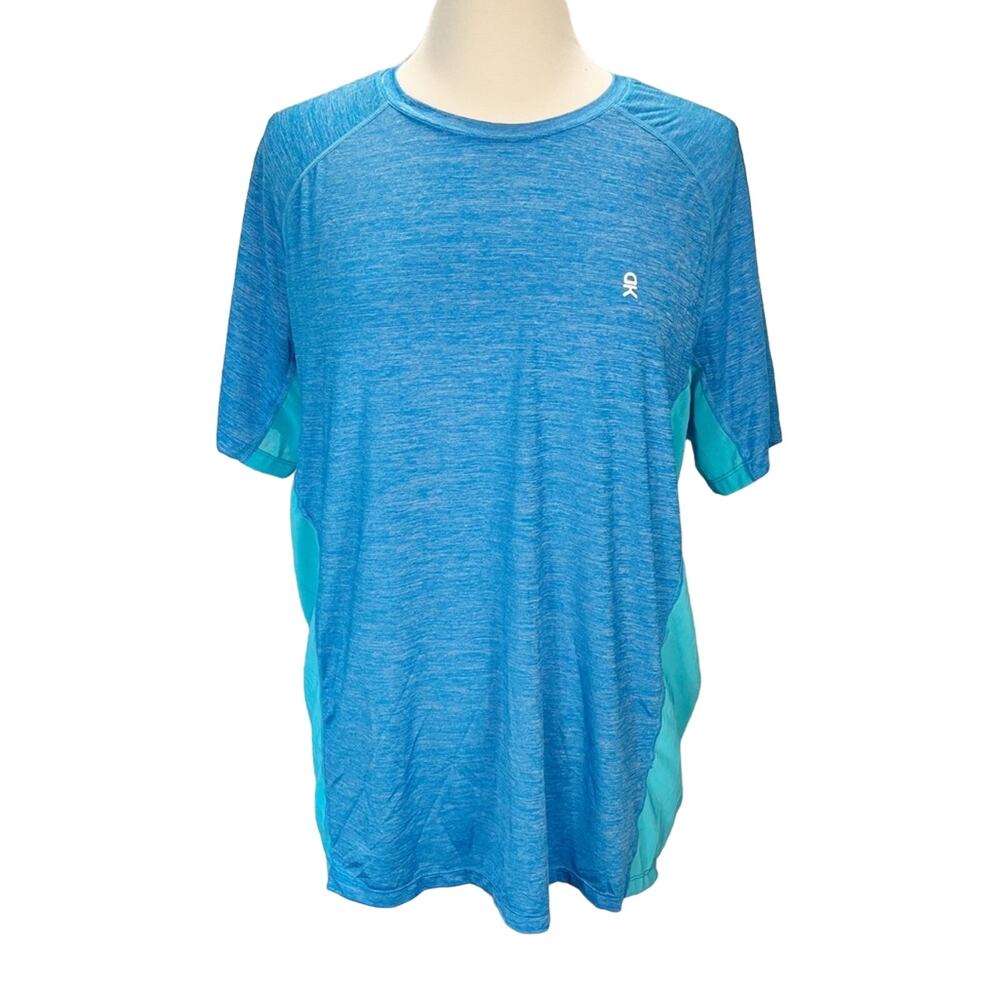 LITTLE DONKEY ANDY | Blue Short Sleeve Breathable Nylon Mesh Inserts Shirt | Men
